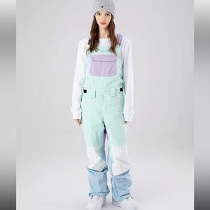 Women's Searipe Mountain Discover Colorblock Snow Pants Coverall Bibs